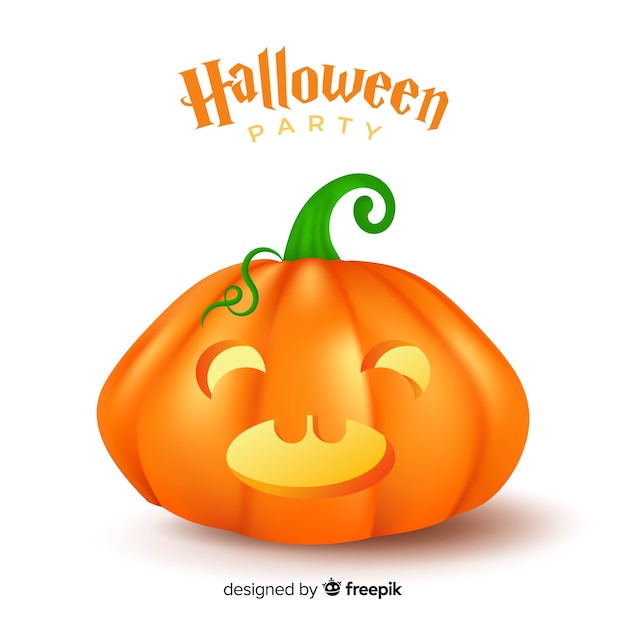 Realistic cute halloween pumpkin