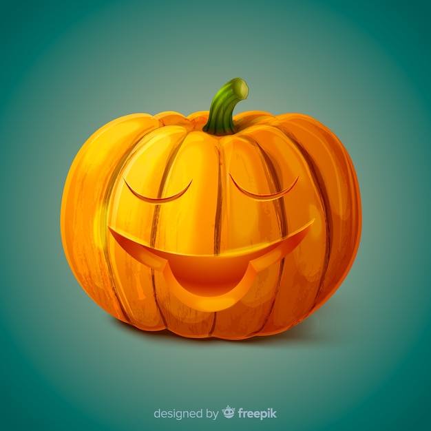 Realistic cute halloween pumpkin