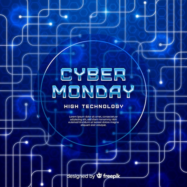 Realistic cyber monday background