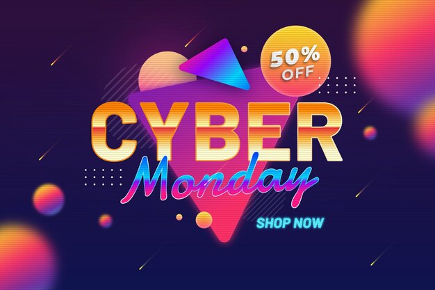 Realistic cyber monday background