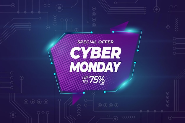 Free vector realistic cyber monday sale background