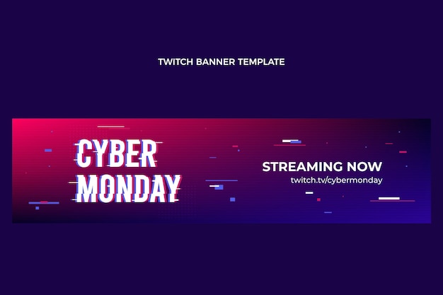 Free Vector realistic cyber monday twitch banner