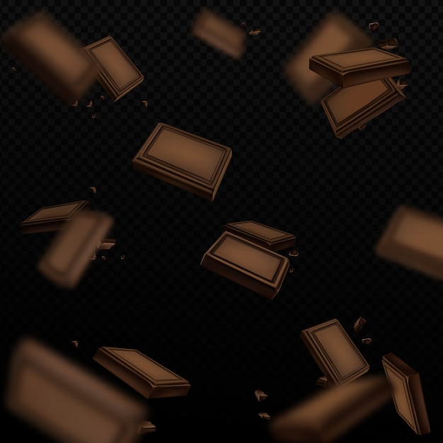 Free Vector realistic dark chocolate background