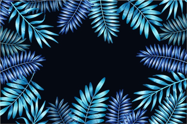 Free Vector realistic dark tropical leaves background