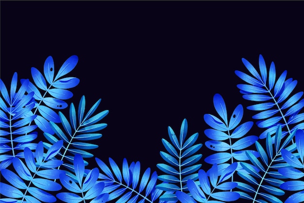 Realistic dark tropical leaves background