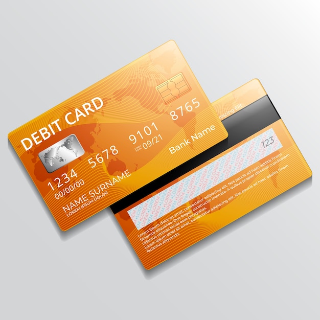 Realistic debit card mockup