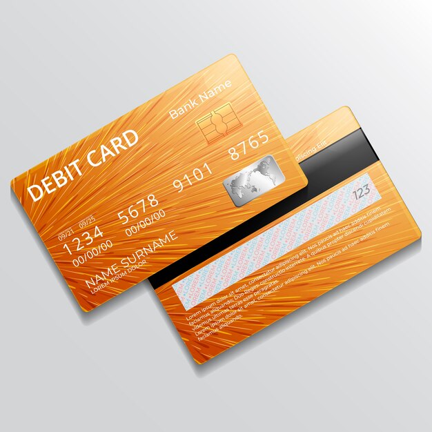 Realistic debit card mockup