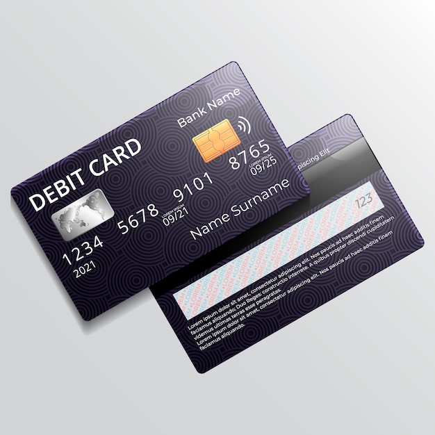 Realistic debit card mockup