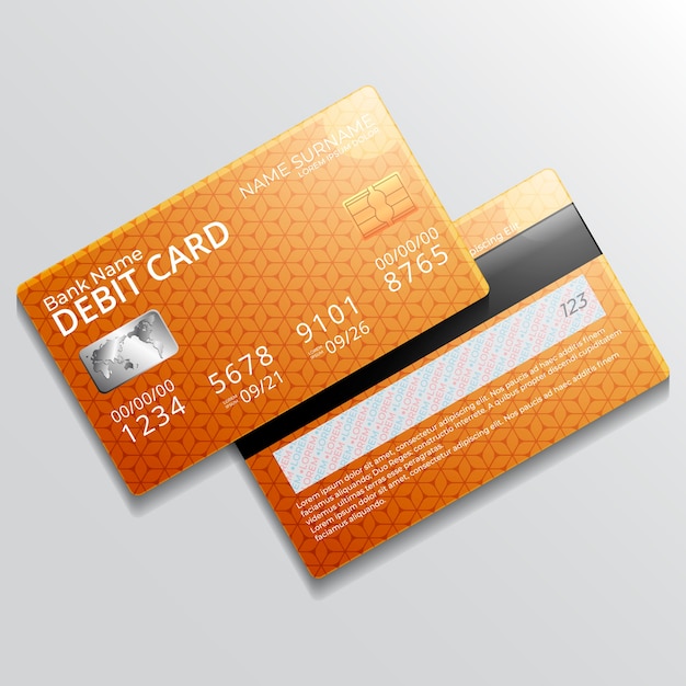 Realistic debit card mockup