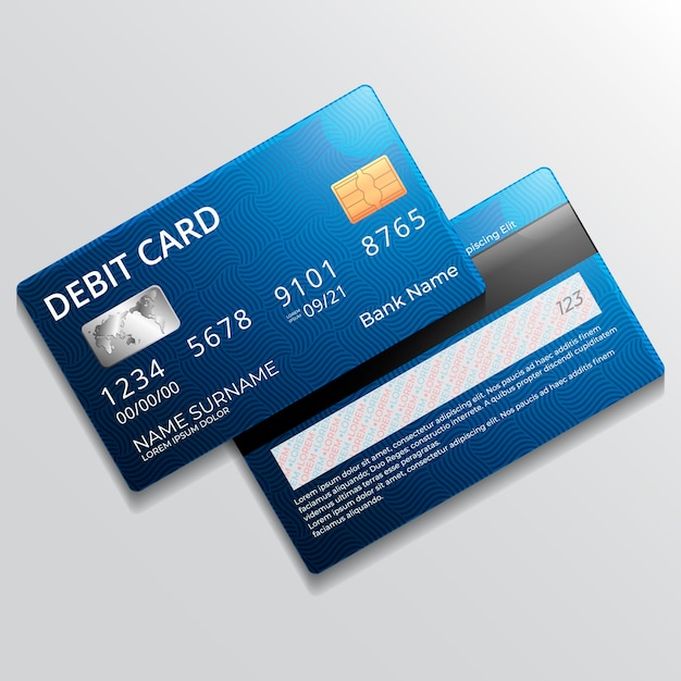 Realistic debit card mockup