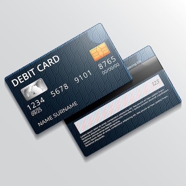 Realistic debit card mockup