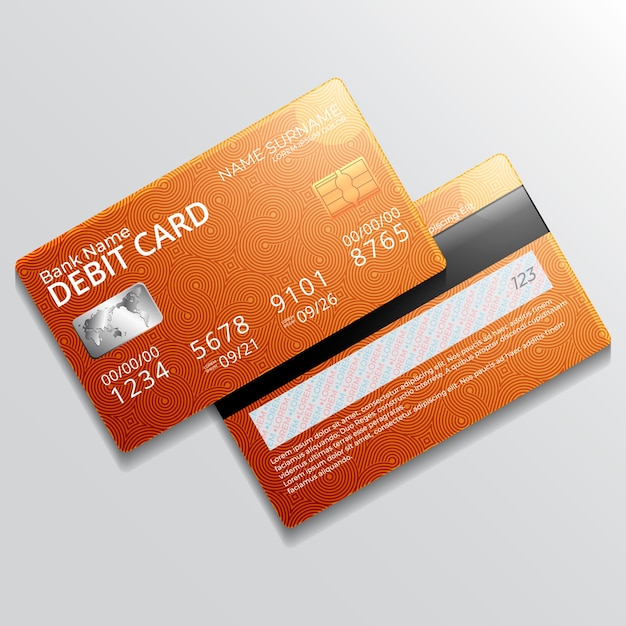 Realistic debit card mockup