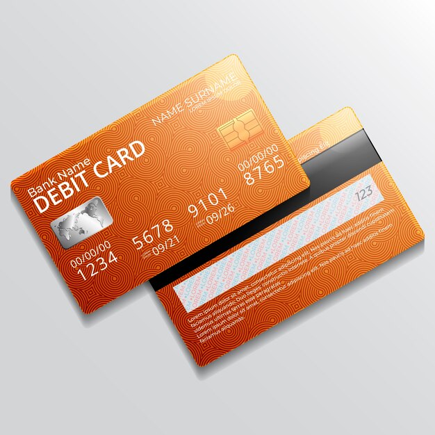 Realistic debit card mockup