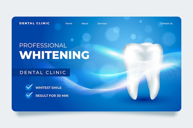 Free Vector realistic dental care landing page template