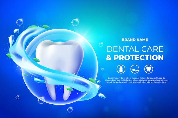 Realistic dental care promo