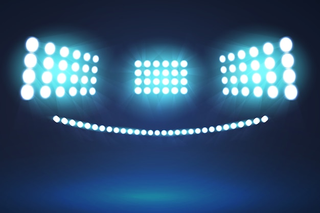 Realistic design bright stadium lights