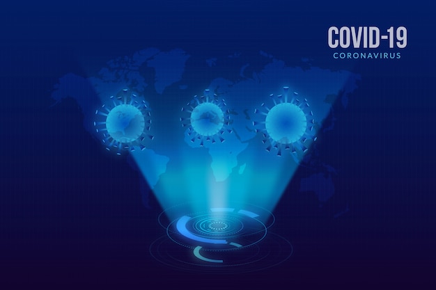 Free vector realistic design coronavirus hologram