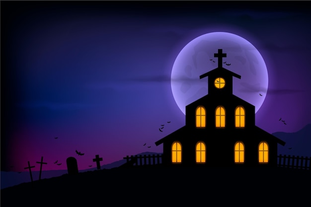 Realistic design halloween background