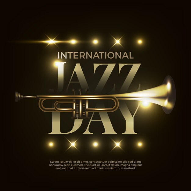 Realistic design international jazz day