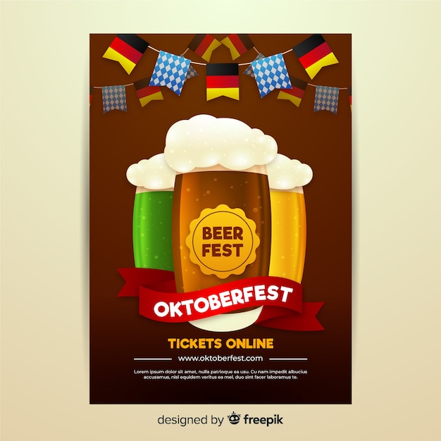 Realistic design for oktoberfest flyer