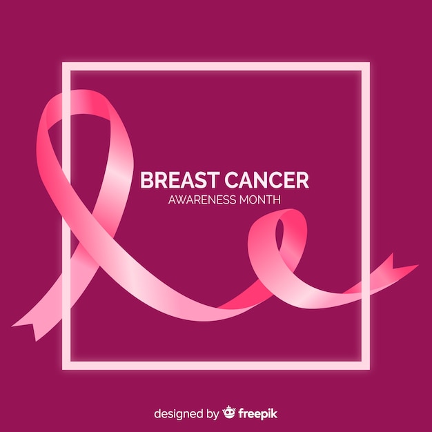 Realistic design ribbon for breast cancer awareness