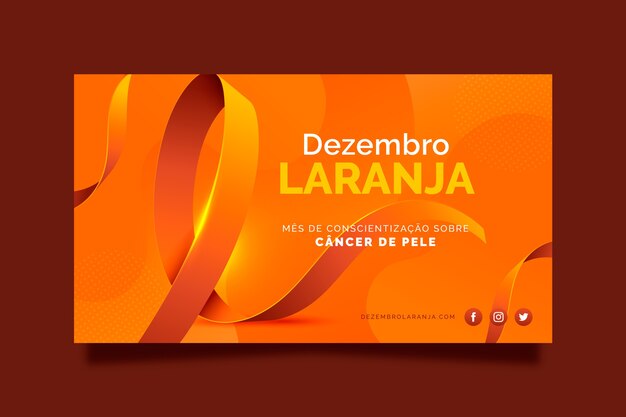 Realistic dezembro laranja banner