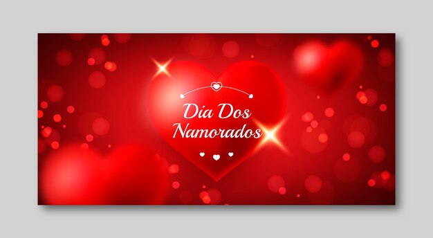 Realistic dia dos namorados banner