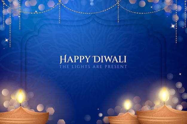 Realistic diwali festival background