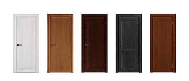 Free vector realistic doors collection illustration