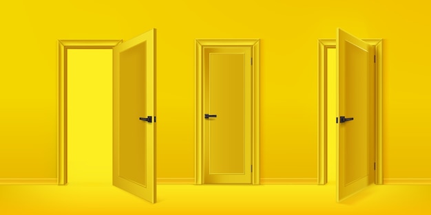 Free Vector realistic doors collection illustration