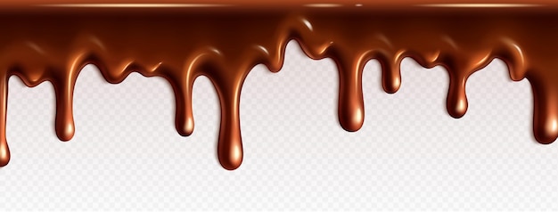 Realistic dripping chocolate texture vector border