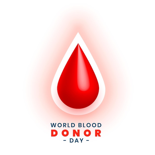 Realistic drop of blood for world blood donor day concept