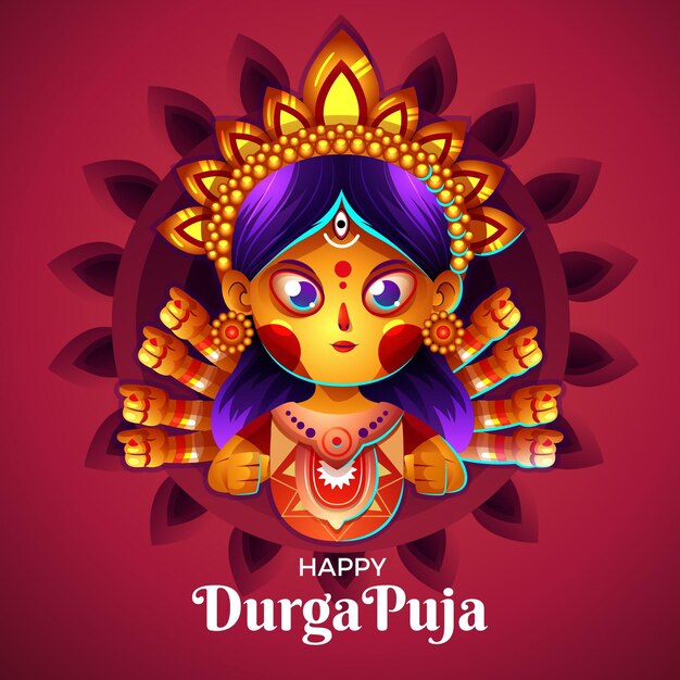 Realistic durga-puja concept