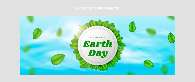 Free Vector realistic earth day social media cover template