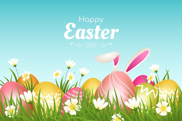 Realistic easter background