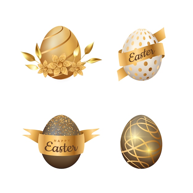 Free vector realistic easter cliparts collection