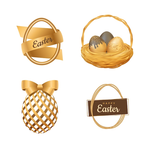 Free Vector realistic easter cliparts collection