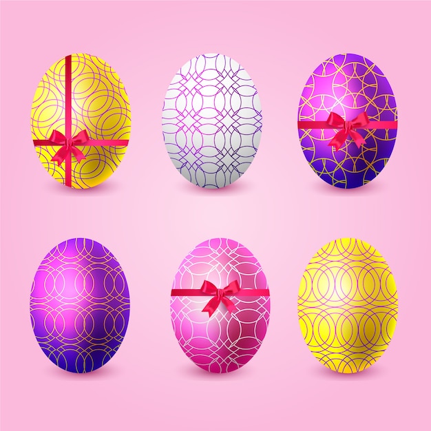 Free Vector realistic easter day egg collection style