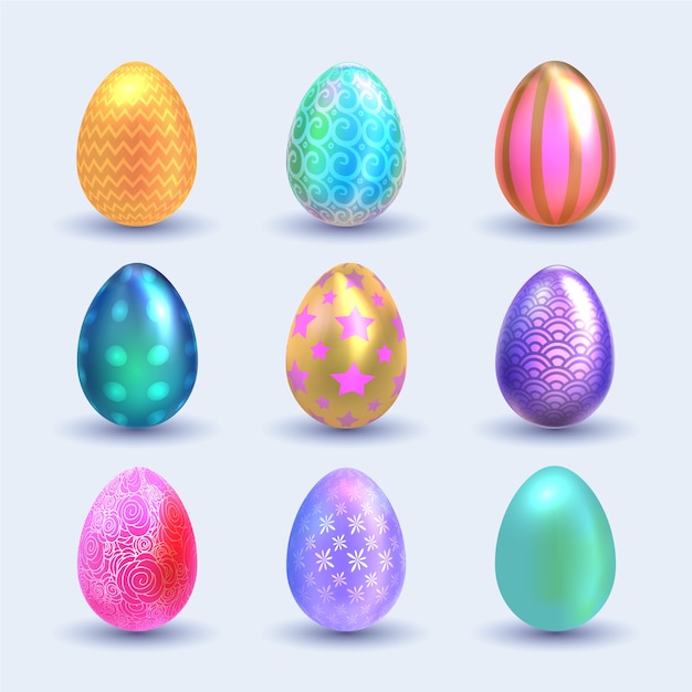 Free Vector realistic easter day egg collection