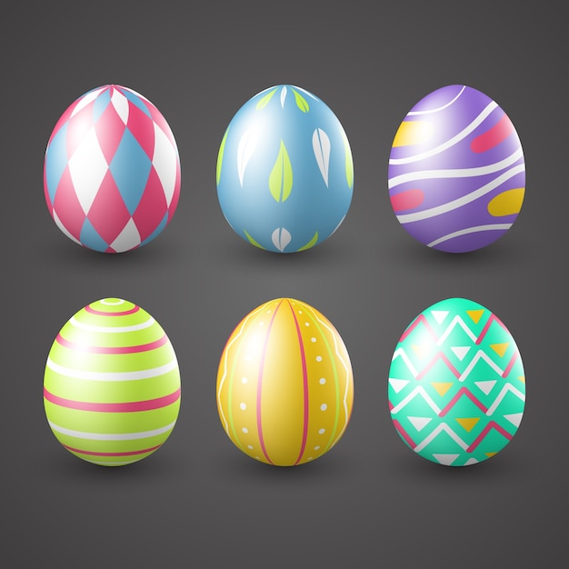 Free Vector realistic easter day egg collection