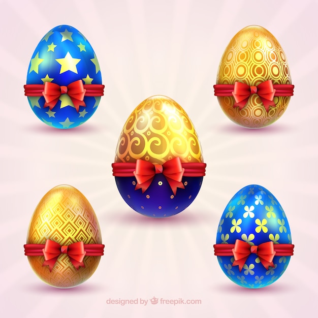 Free Vector realistic easter day eggs collection