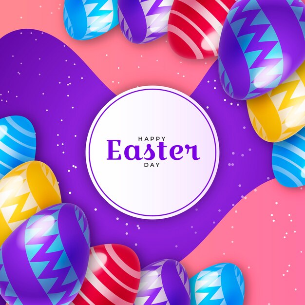 Realistic easter design with liquid effect