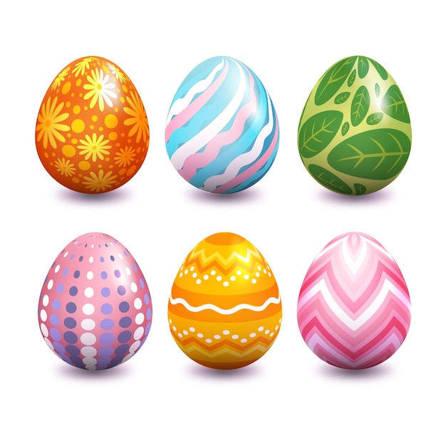 Free vector realistic easter eggs collection concept