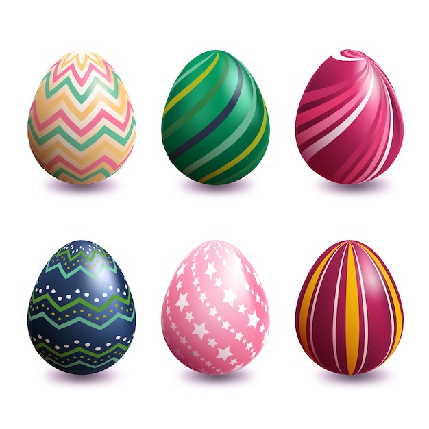 Free vector realistic easter eggs collection