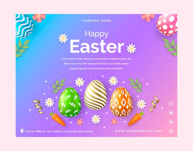 Realistic easter photocall template