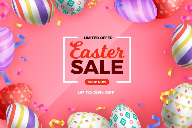 Realistic easter sale illustration