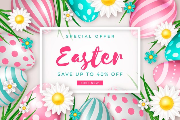 Realistic easter sale illustration