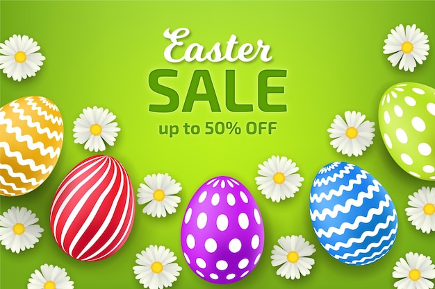 Realistic easter sale illustration