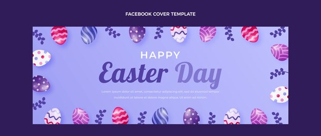 Realistic easter social media cover template