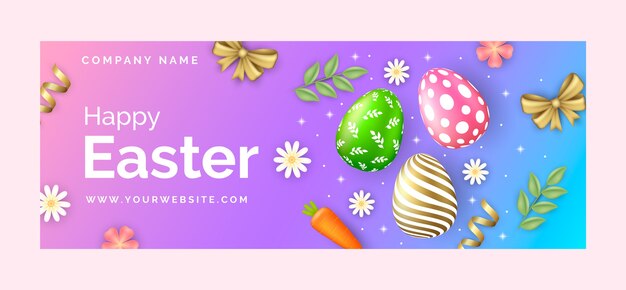 Realistic easter social media cover template